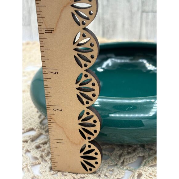 TWO Vintage Saucer Planters Bonsai Succulents Retro Green White MCM - Picture 6 of 8